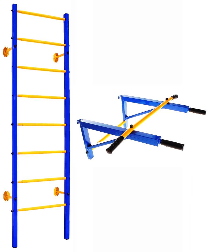 Шведская стенка атлет р с турником и откидными брусьями